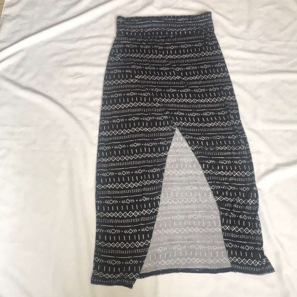 Summer High Low Maxi Skirt in Black